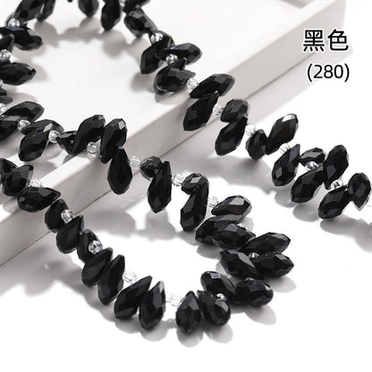 Water Drop Crystal Glass Beads - 6x12mm Horizontal Hole Multi-Color Beaded Curtain Clothing DIY