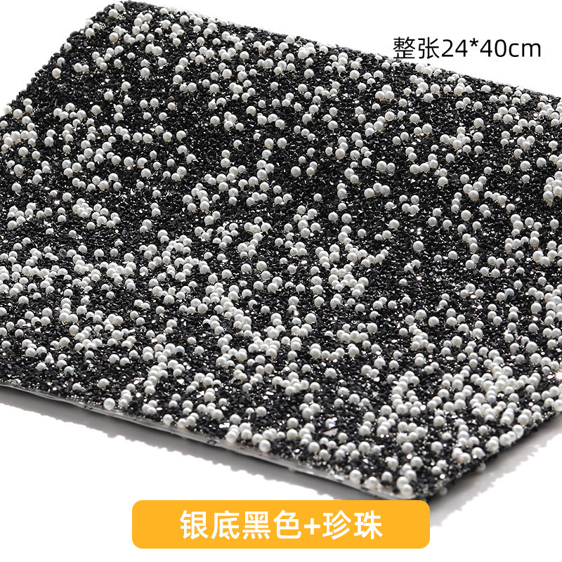 Resin 24*40CM pearl diamond mesh water rhinestone glue mesh peels off and sticks instantly for DIY crafts, sequins, glue, jewelry accessories