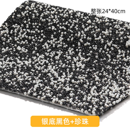 Resin 24*40CM pearl diamond mesh water rhinestone glue mesh peels off and sticks instantly for DIY crafts, sequins, glue, jewelry accessories