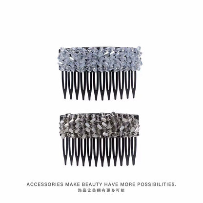 Elegant light luxury rhinestone hair comb, high-end inverted comb hair accessory, new style of bangs and loose hair organizer, side hair clip