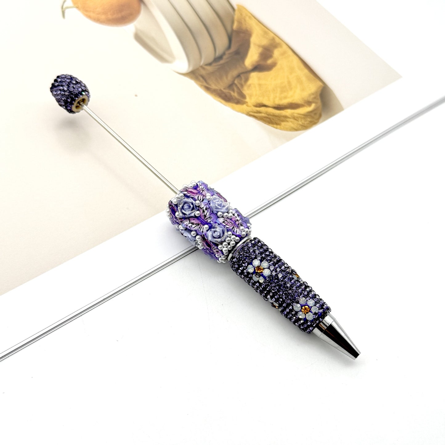 new DIY luxury full diamond pen butterfly pearl daisy rose series ballpoint pen business cute pen