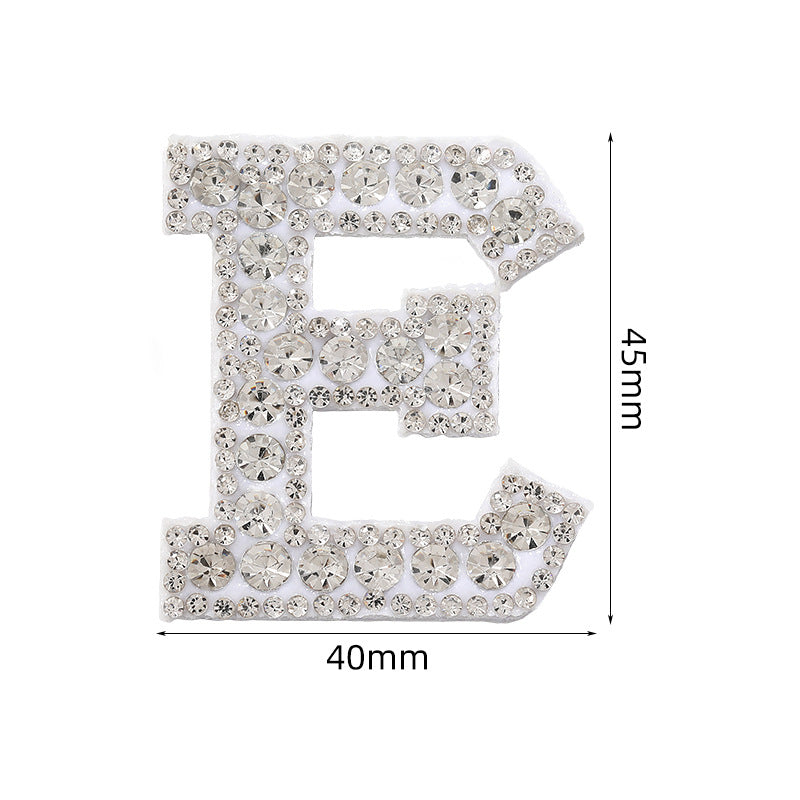 Full rhinestone letter diy clothing accessories white rhinestone hot rhinestone patch hot patch patch english 26 english letters