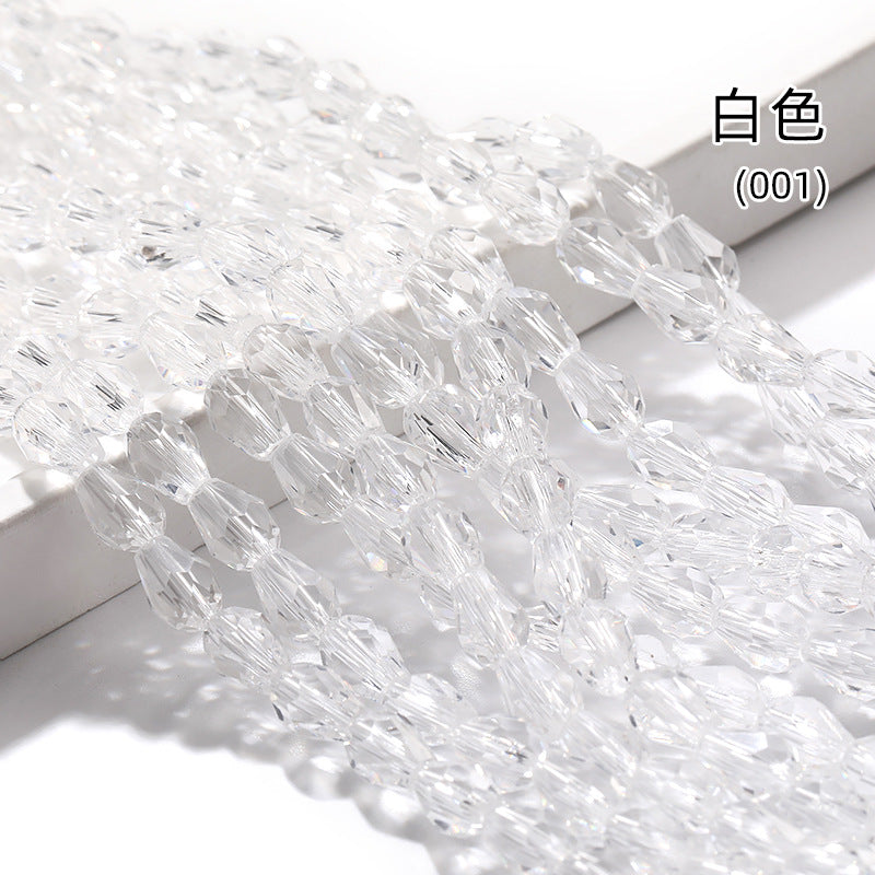 Xichuan cross-border water drop beads, glass beads, door curtains, garment accessories, straight hole water drop beads, cut surfaces, crystal bead factory wholesale