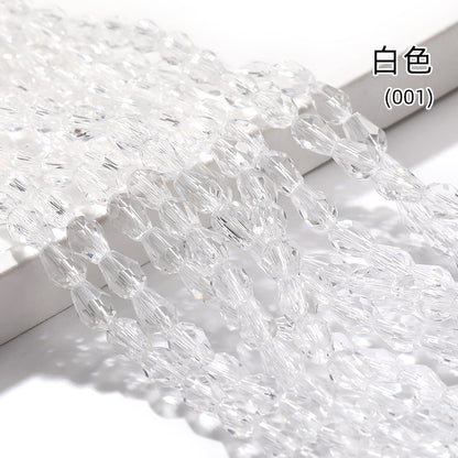 Xichuan cross-border water drop beads, glass beads, door curtains, garment accessories, straight hole water drop beads, cut surfaces, crystal bead factory wholesale