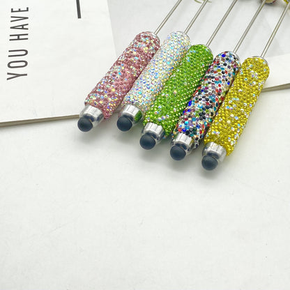 AB colorful full diamond touch screen pen DIY clay handmade rhinestone ballpoint pen live broadcast hot sale beaded gift pen hot sale