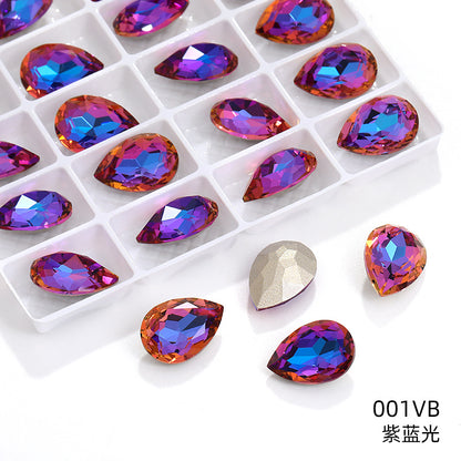 K9 high-end pear-shaped rhinestones, special-shaped rhinestones, real silver-plated base wedding dress accessories, pointed bottom pinkstone rhinestones