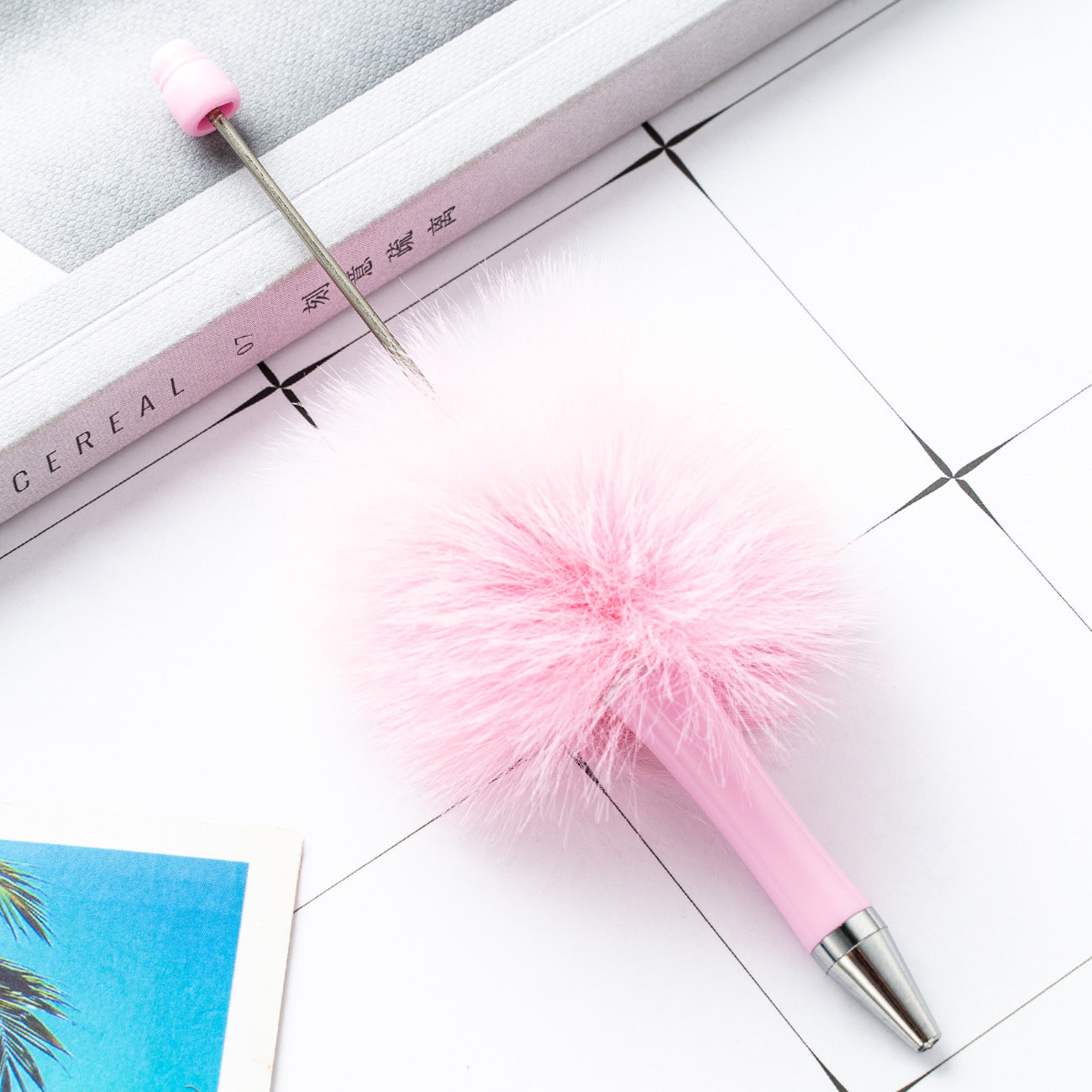 DIY Plastic Ballpoint Pen - Creative Handmade Plush Cartoon Hairball Pen Wholesale