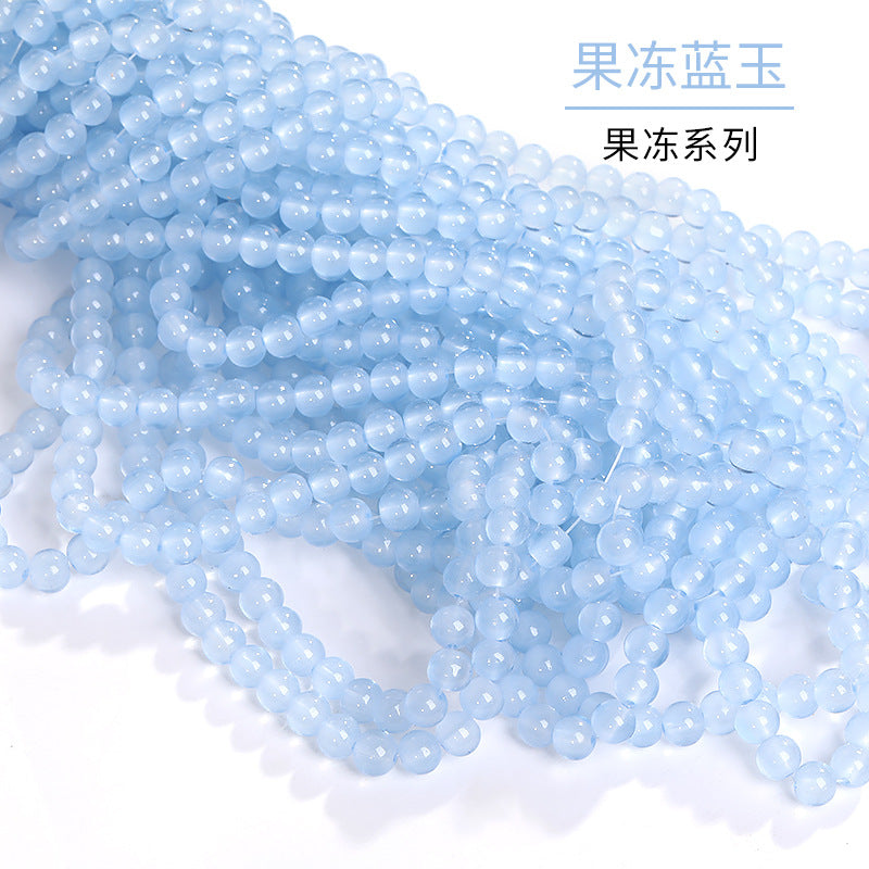 Xichuan autumn colorful ice flower jelly round beads DIY bracelet, necklace, jewelry, accessories, handmade perforated beads