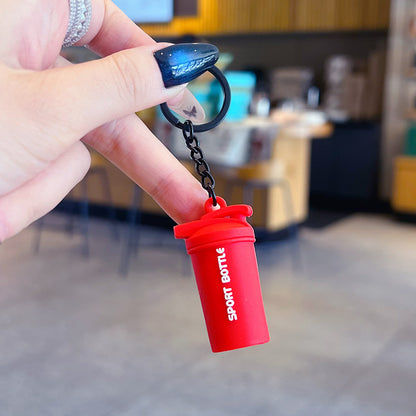 Creative DIY Sports Style Fitness Barbell Keychain Pendant Female Couple Miu Series Bag Pendant Keychain Accessories