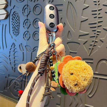 Creative DIY Plush Food Miu Series Bag Pendant Accessories Couple Hamburger School Bag Keychain Doll Small Pendant