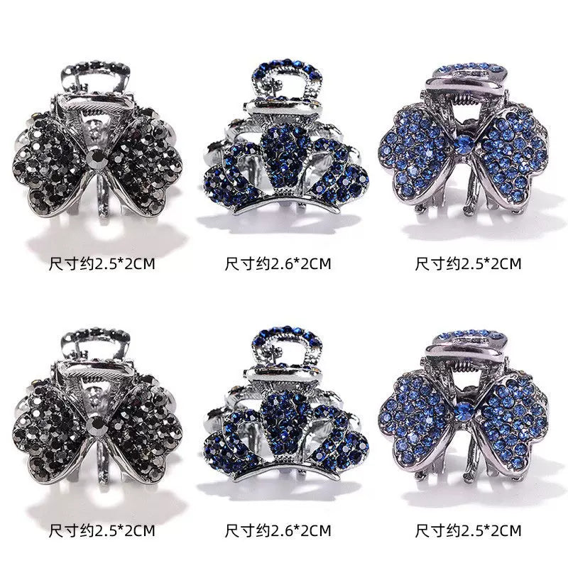 2026 new high-end flash diamond metal hairpin small grab clip women's bangs clip side forehead hairpin Korean headdress
