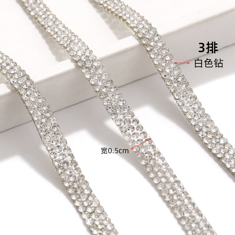 Hot-selling drill tape adhesive backing for immediate sticking drill strips, DIY self-adhesive drill sticks, glass rhinestone ribbons, clothing accessories