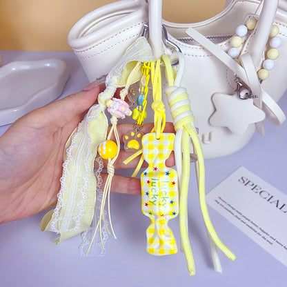 Handmade DIY Milk Candy Bracelet Keychain Ornament Creative Miu Bag Pendant Car Keychain Trinkets