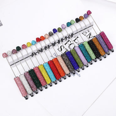 DIY touch screen full diamond ballpoint pen multi-function capacitive stylus cute pen ins solid color rhinestone touch screen pen in stock