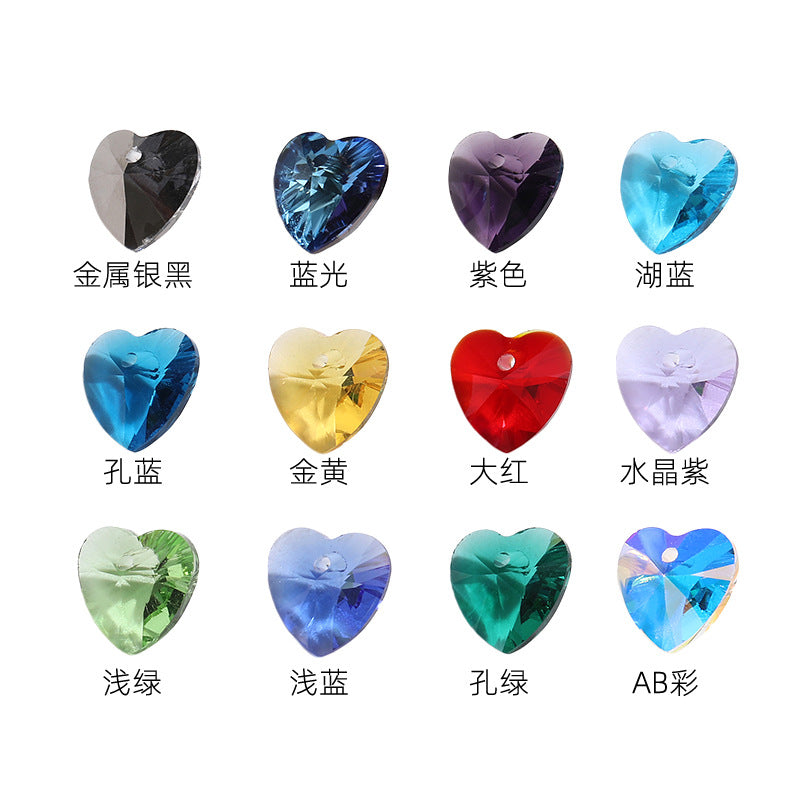 K9 High-End Pointed Bottom Peach Heart Single-Hole Diamond Crystal Glass Pendant Phone Sticker Diamond DIY Clothing, Shoe, Bag Accessories