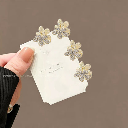 Temperament: Shiny diamond, small flower hairpin, bangs, side forehead hairpin, 2026 new high-end grip clip headwear