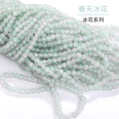 Xichuan autumn colorful ice flower jelly round beads DIY bracelet, necklace, jewelry, accessories, handmade perforated beads