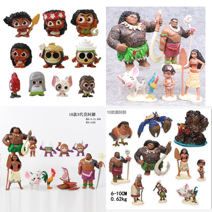 Cross-border new second-generation Moana figure Moana princess ornament Mona princess microlandscape toy ornament