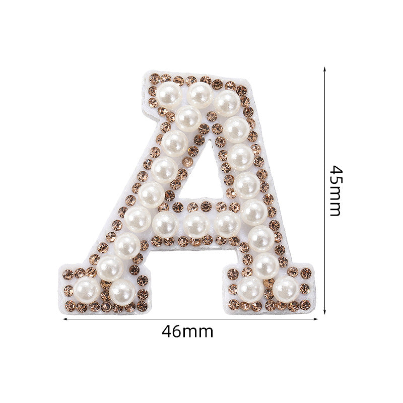 Crystal yellow diamond 26-letter fabric patch set, hot-hot stamped colored letter patch for clothing bags, diamond patches