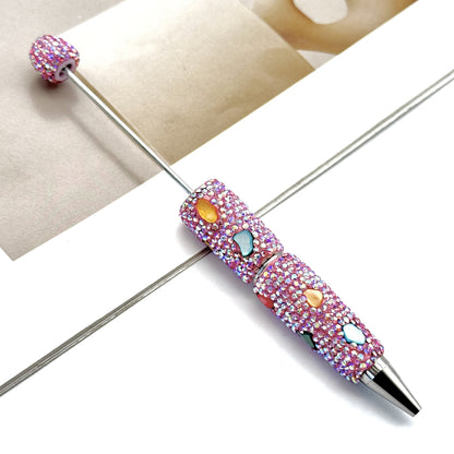 DIY electroplating colorful shell full diamond pen new heavy industry diamond beaded pen cross-border hot selling educational student stationery