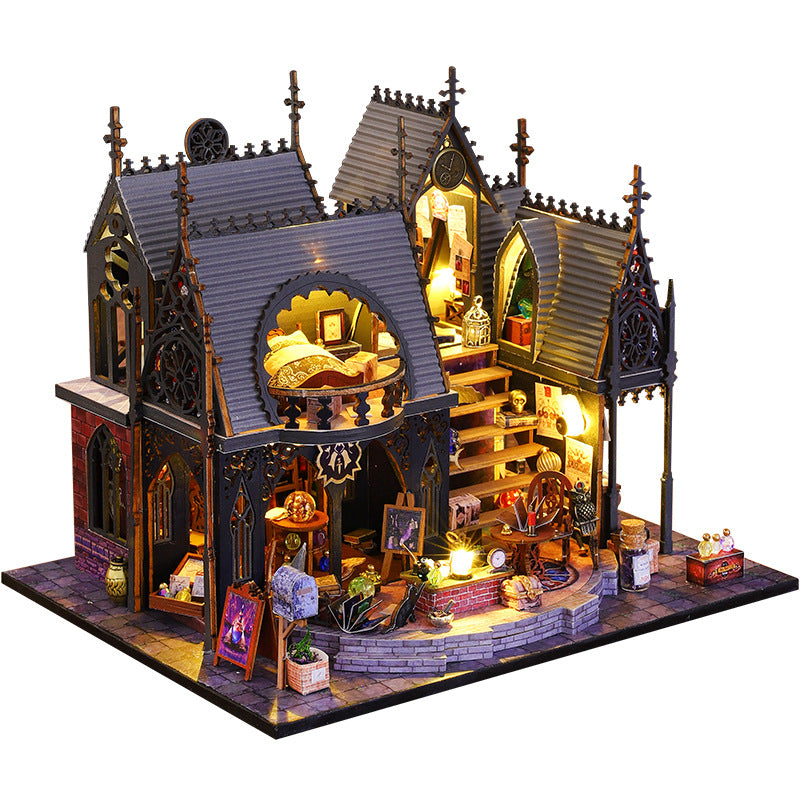 Jiate DIY Cottage Luna Magic House Wooden Handmade Miniature Landscape Model Ornament Holiday Birthday Gift
