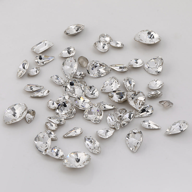 K9 white transparent rhinestones, multiple specifications of pointed bottom rhinestones, nail art rhinestones, luggage, activewear accessories, footwear, pointed sole rhinestones