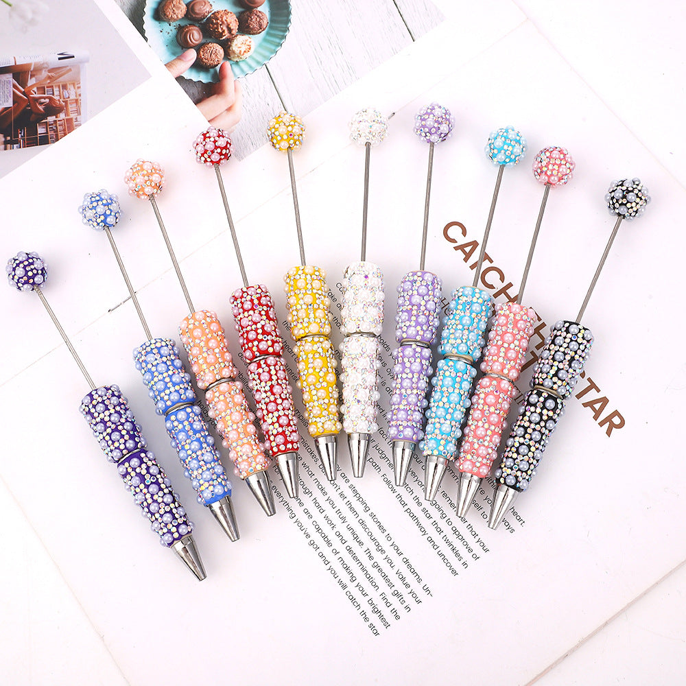 DIY  heavy industry full of diamonds full of pearl ballpoint pen creative gradient beaded ballpoint pen gift pen spot wholesale
