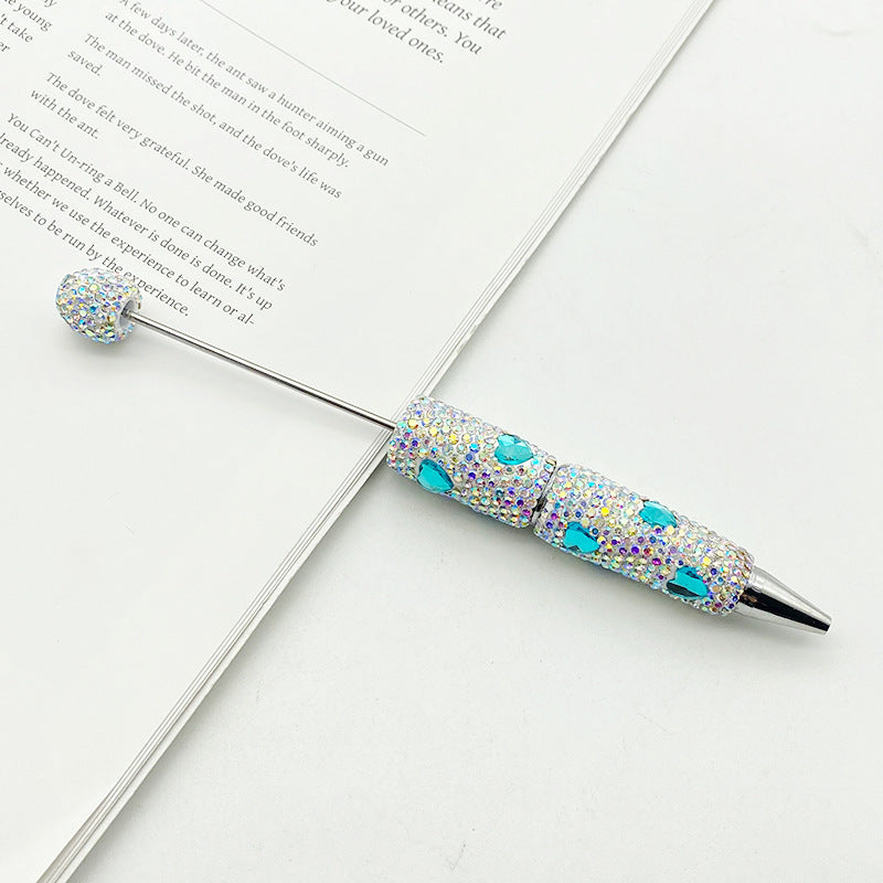 Love full diamond ballpoint pen creative DIY beading handmade diamond inlaid ballpoint pen educational student stationery spot wholesale