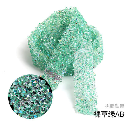 Resin Diamond Rhinestone Strips - Tear-Off Ready-to-Paste Sequins Hot Diamond Shoes Clothing Accessories and DIY crafty