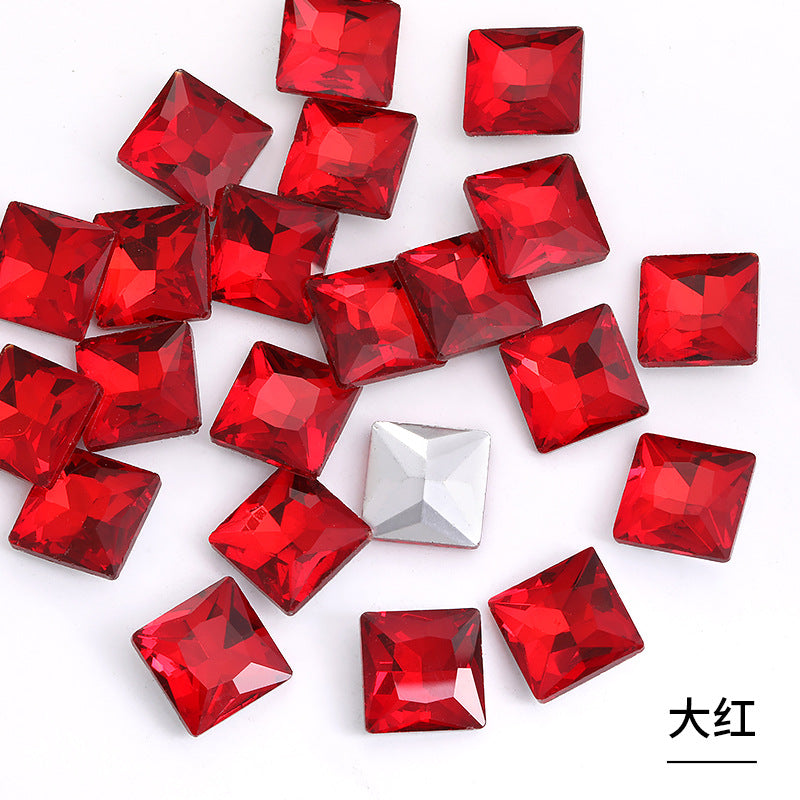 Square special-shaped diamonds, real silver-plated bottoms, bags, hair clips, accessories, shoes, clothing, accessories, pointed bottoms, square diamonds