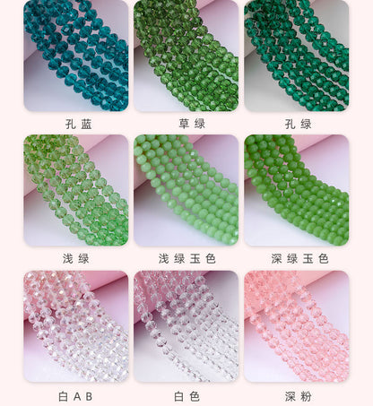 Glass Crystal Beads Loose Beads - Wheel Faceted Bracelets Necklace Accessories Crystal Flat Beads