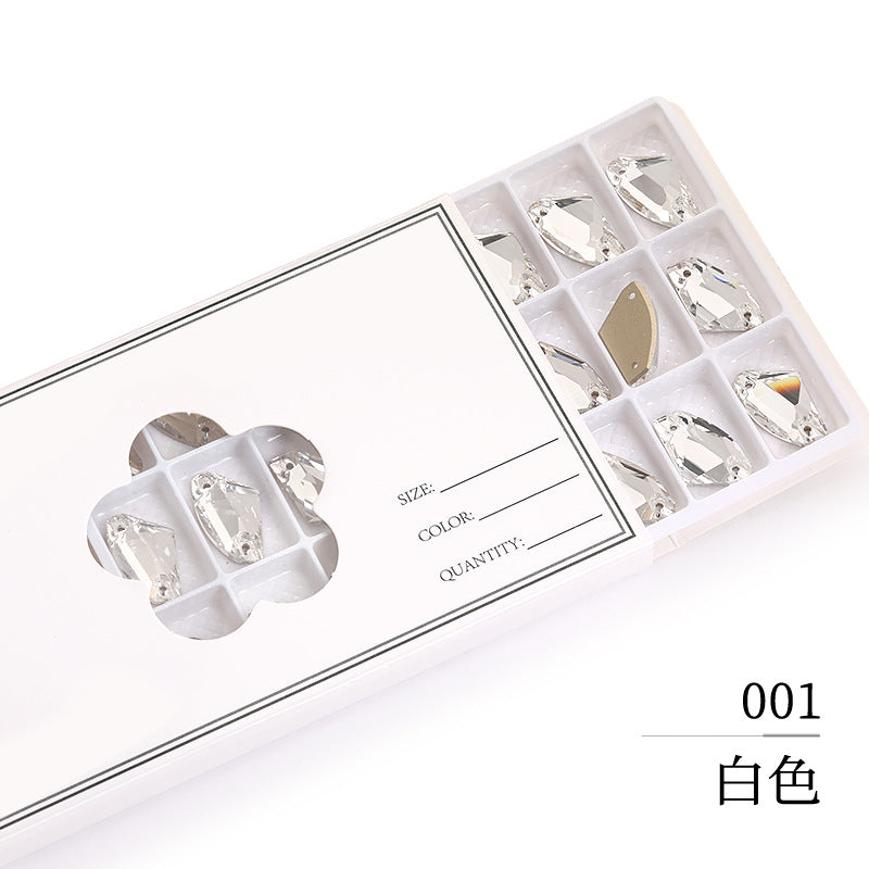 Axe Flat Buckle - Flat Bottom Special-Shaped Hand-Sewn Rhinestones Real Silver Plating Shoe Accessories Luggage Clothing