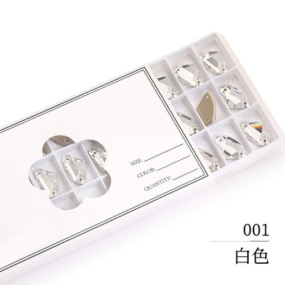 Axe Flat Buckle - Flat Bottom Special-Shaped Hand-Sewn Rhinestones Real Silver Plating Shoe Accessories Luggage Clothing