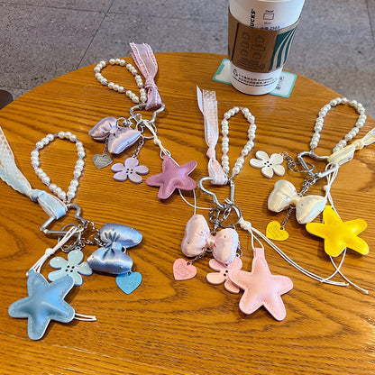 Handmade DIY beaded mobile phone chain keychain pendant creative miu series bag charm accessories car key chain