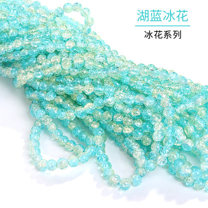 Xichuan autumn colorful ice flower jelly round beads DIY bracelet, necklace, jewelry, accessories, handmade perforated beads