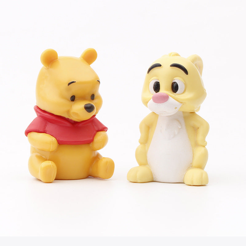 6 trendy toys and delicacies: Winnie the Bear, Eey, Tigger, Tiga, Gacha Machine, Figure Stall, and popular baby catching machine dolls