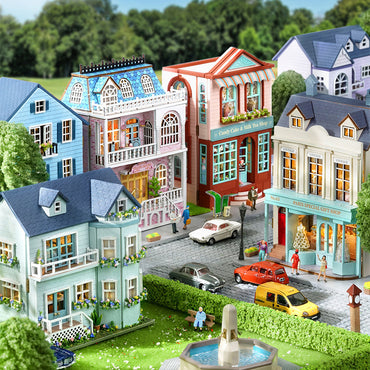 Wisdom House DIY Cottage Mini Home Series Wooden Handmade Can Be Opened and Closed Homemade Multi-level Gift Girls