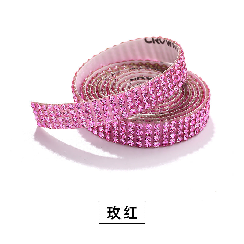 4-row diamond tape, exquisite self-adhesive diamond strips, DIY jewelry accessories, crystal water rhinestone stickers, diamond adhesive decoration, self-adhesive