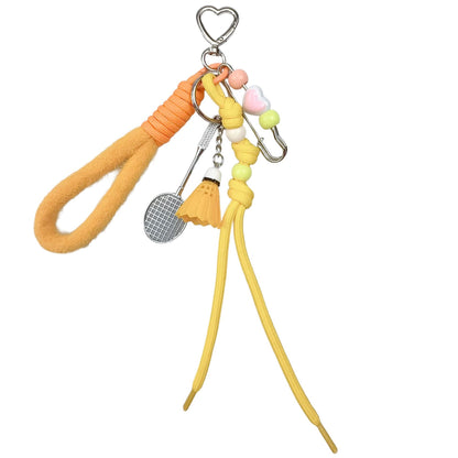Creative miu badminton bracelet keychain pendant couple car key chain school bag pendant gift