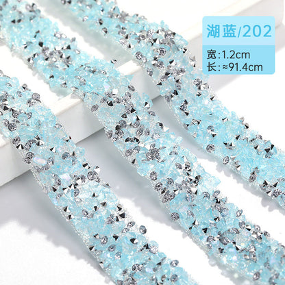 Resin Diamond Rhinestone Strips - Tear-Off Ready-to-Paste Sequins Hot Diamond Shoes Clothing Accessories and DIY crafty