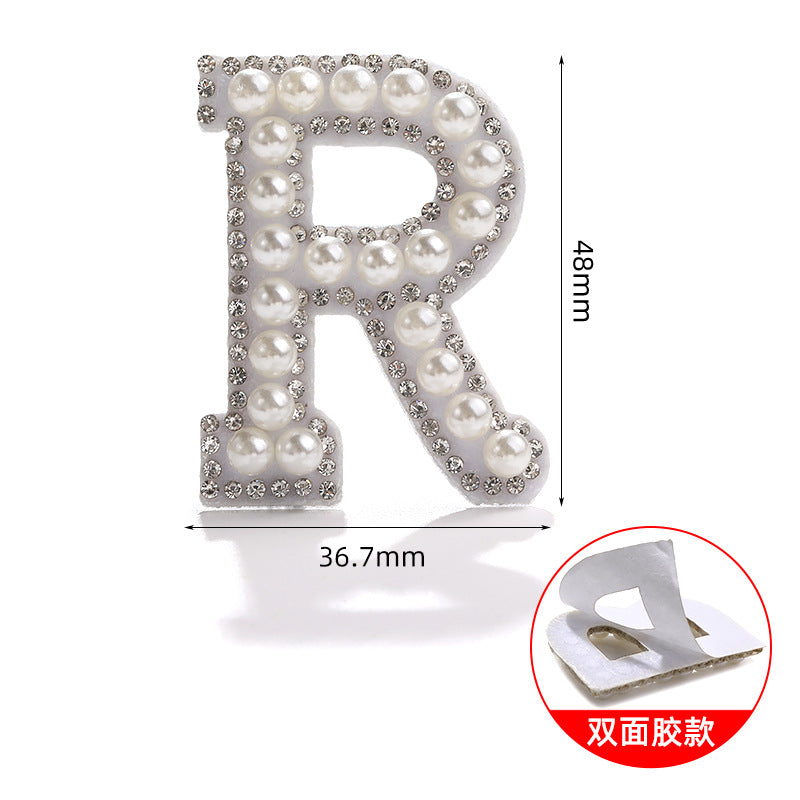 26 English letter patches, pearl adhesive backing tape, DIY double-sided decorative decoration, peel-off self-adhesive patch stickers