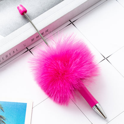 DIY Plastic Ballpoint Pen - Creative Handmade Plush Cartoon Hairball Pen Wholesale