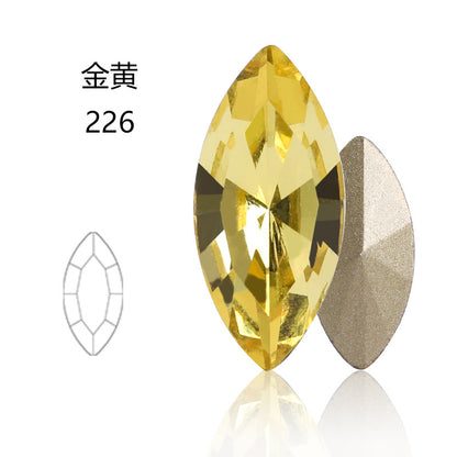 Cross-border Internet celebrity K9 diamond-shaped diamond pointed bottom, special-shaped marquise crystal diamond earrings, necklace accessories, nail art, sparkling diamonds