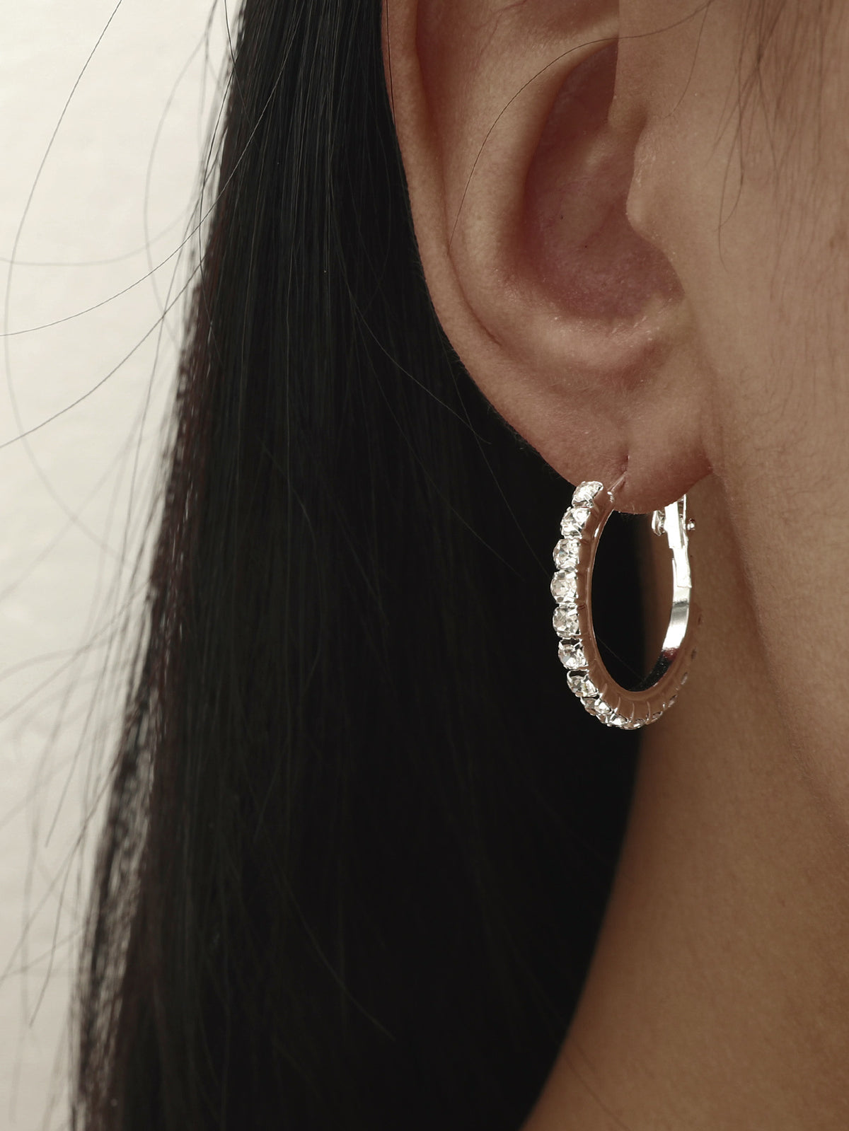 2-4-6-8-10cm oversized earrings exaggerated earrings european and american round rhinestone geometric hoop earrings for women cross-border