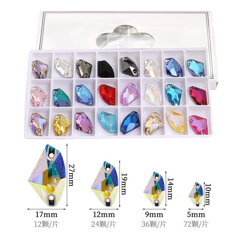 Axe Flat Buckle - Flat Bottom Special-Shaped Hand-Sewn Rhinestones Real Silver Plating Shoe Accessories Luggage Clothing