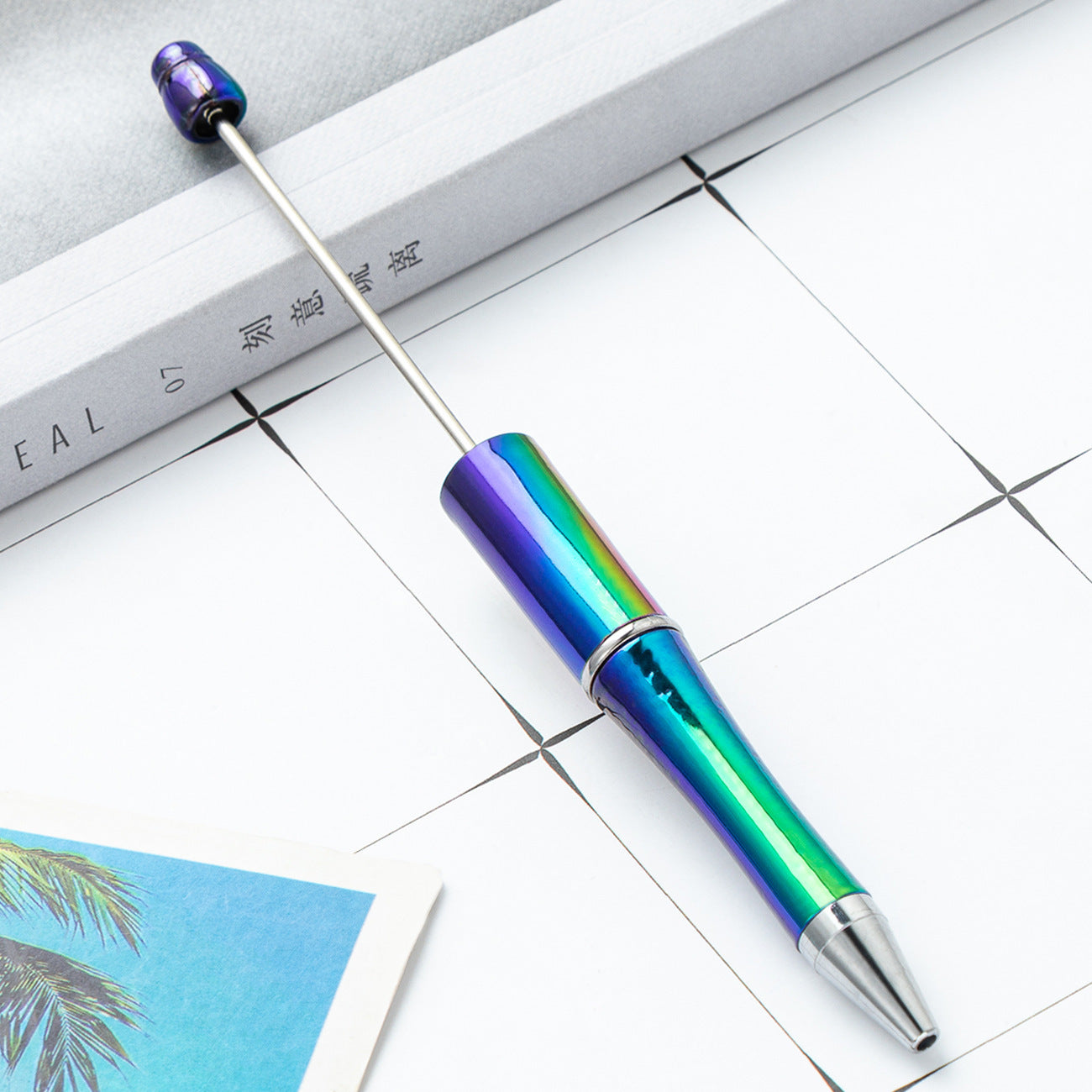 DIY Ballpoint Pen - Wholesale Plastic Printable Logo UV Gradient Beaded Pen