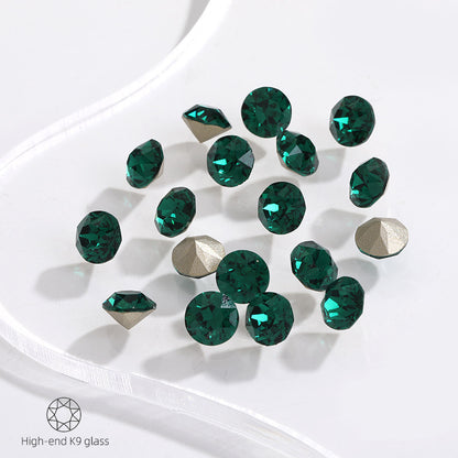 Multi-Faceted Round Pointed Bottom Diamond Rhinestones - Nail Art Clothing Accessories