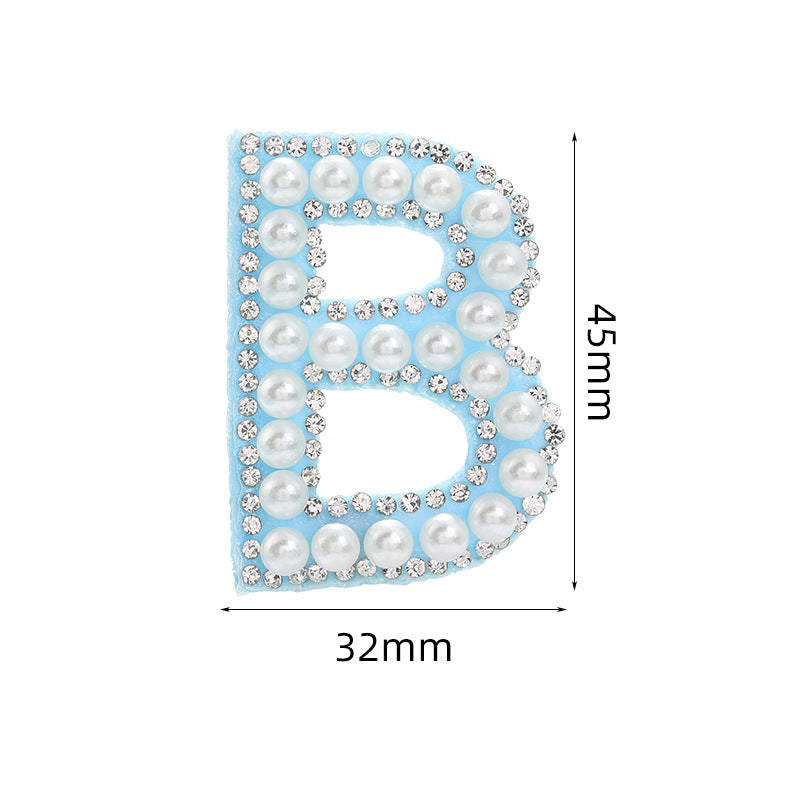 Hot Heat Patch Stickers with 26 English Letters Stickers DIY Accessories Clothing and Hat Accessories Blue Non-Woven Fabric Stickers