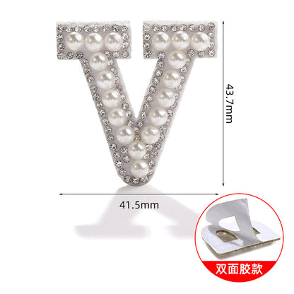 26 English letter patches, pearl adhesive backing tape, DIY double-sided decorative decoration, peel-off self-adhesive patch stickers
