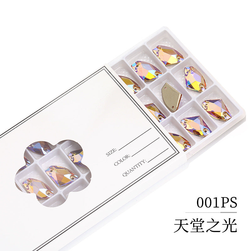 Axe Flat Buckle - Flat Bottom Special-Shaped Hand-Sewn Rhinestones Real Silver Plating Shoe Accessories Luggage Clothing